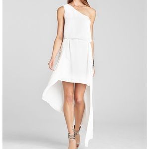 BCBGMaxazria Margo One Shoulder Dress - XS - White